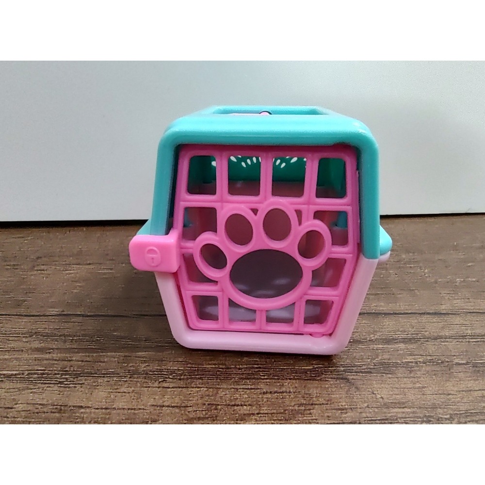 Mattel Barbie Doll Pet Boutique Dog Cat Carrier Pink Teal Embossed CARRIER ONLY